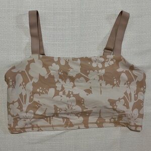 Offline By Aerie Beige Floral Crop Tank/Bra Size XXL